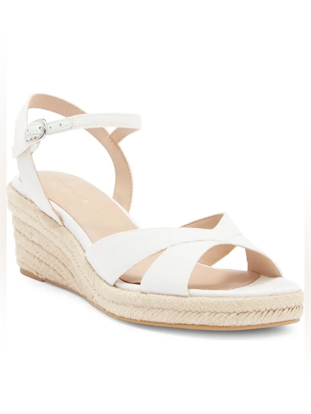 Stuart Weitzman Miami Espadrille Wedge Sandals White Size 7.5 NWOB - Picture 1 of 11